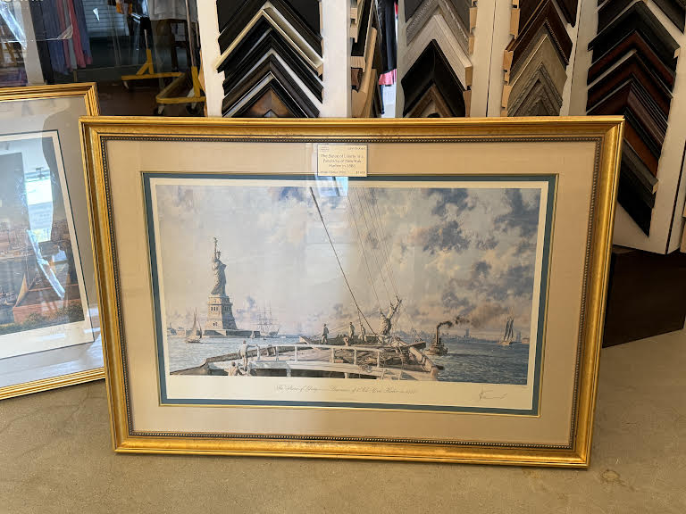 The Statue of Liberty in a Panorama of New York Harbor in 1886