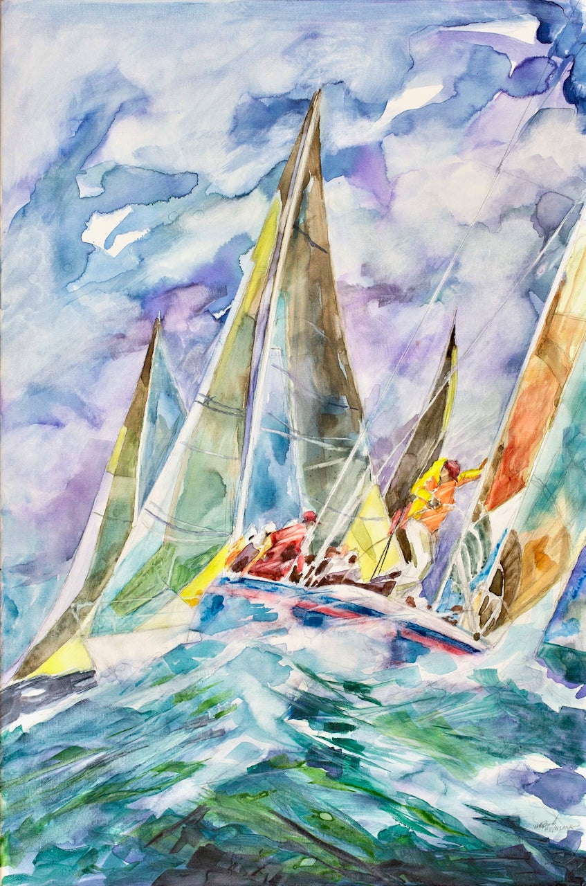 LEADING THE FLEET Watercolor