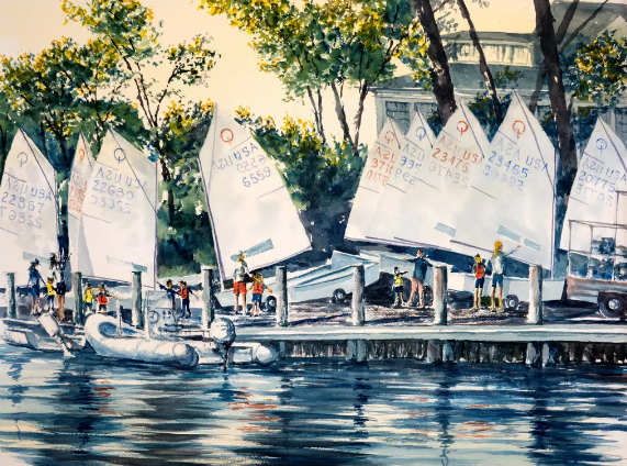 Rigging The Opti's at Annapolis Yacht Club