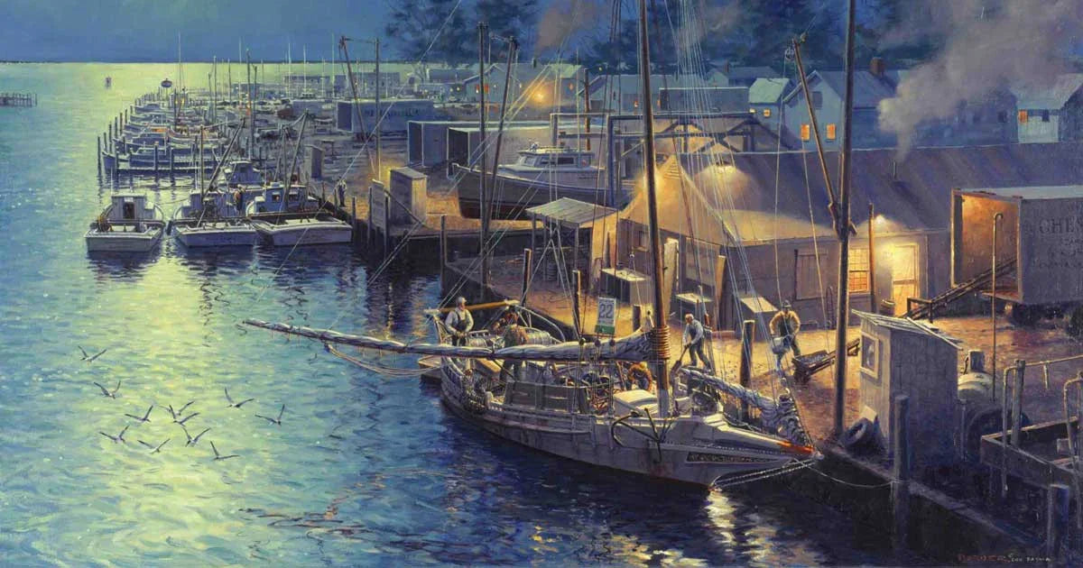 OFFLOADING THE CATCH AT TILGHMAN ISLAND