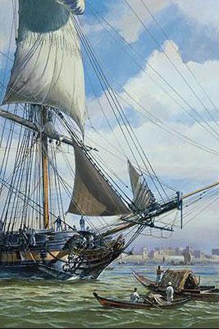 HMS SURPRISE OFF CALCUTTA