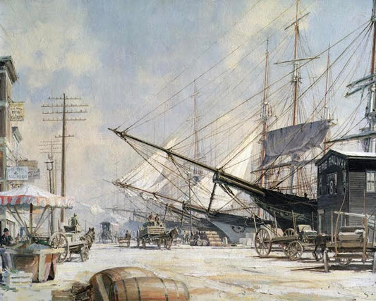 New York, The Foot of South Street 1876