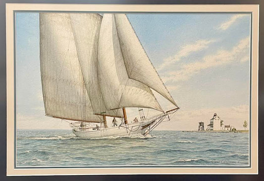 The Schooner Mattie Dean at Blackistone Light