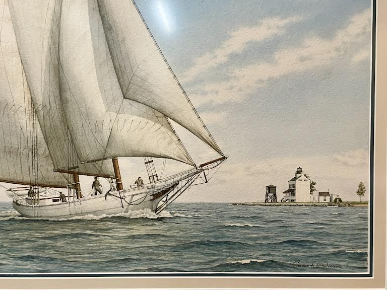 The Schooner Mattie Dean at Blackistone Light