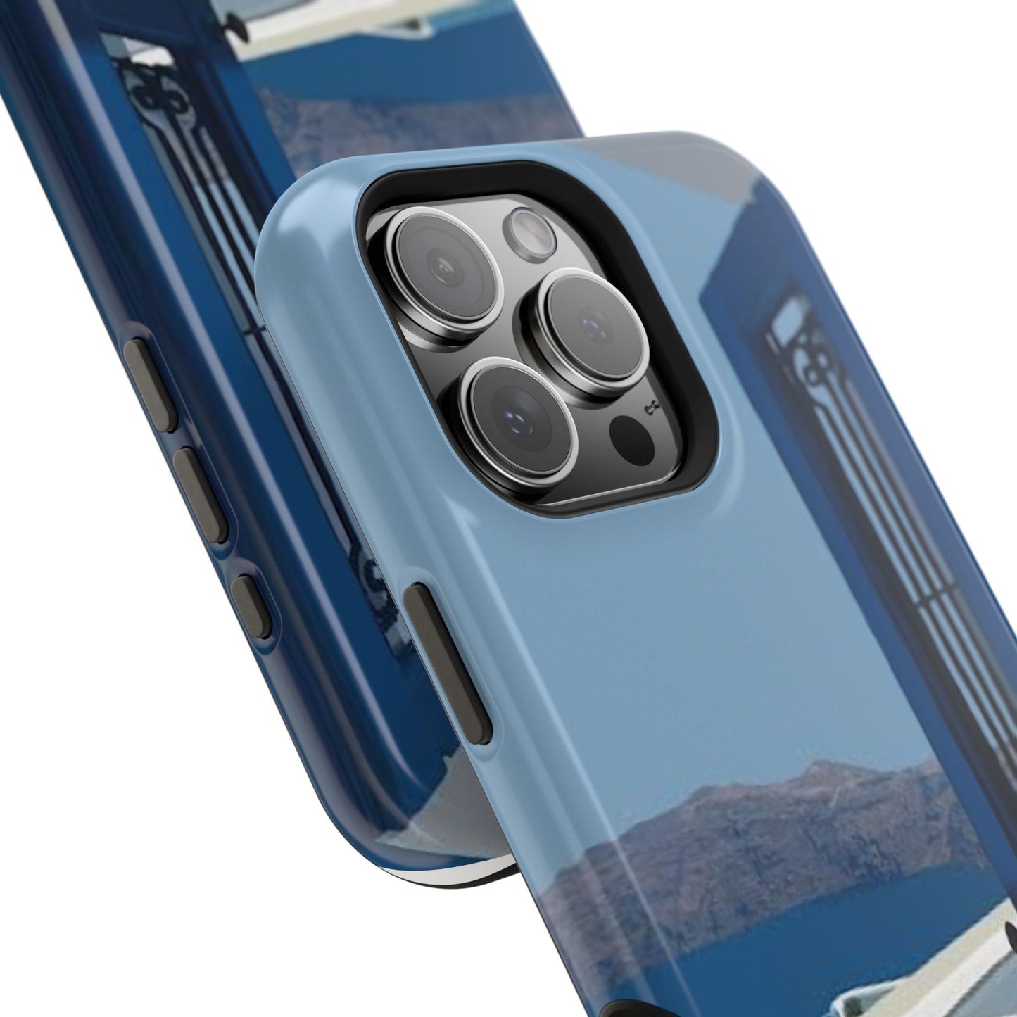Santorini Blue Door Phone Case — Magnetic Impact-Resistant Coastal iPhone Cover