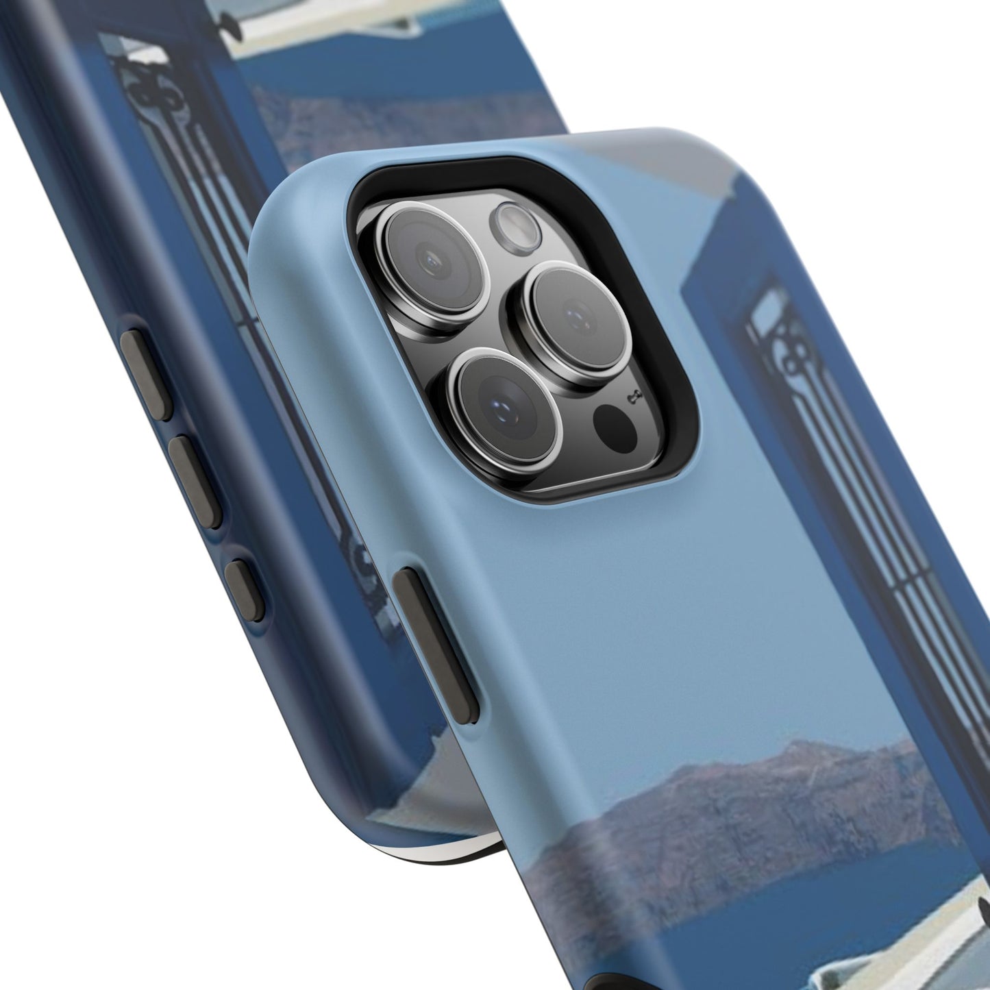 Santorini Blue Door Phone Case — Magnetic Impact-Resistant Coastal iPhone Cover