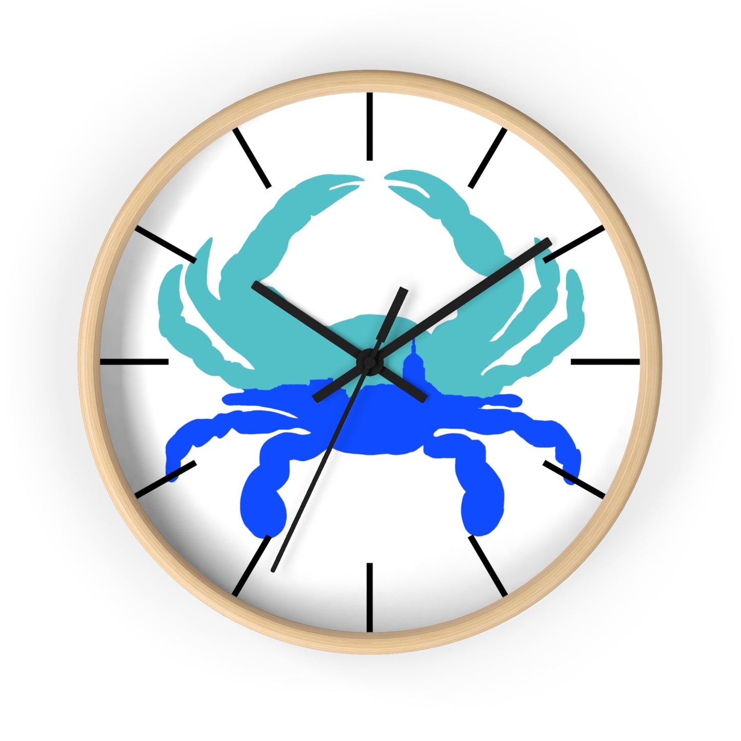 Annapolis Blue Crab Wall Clock — Nautical Blue Beach Decor