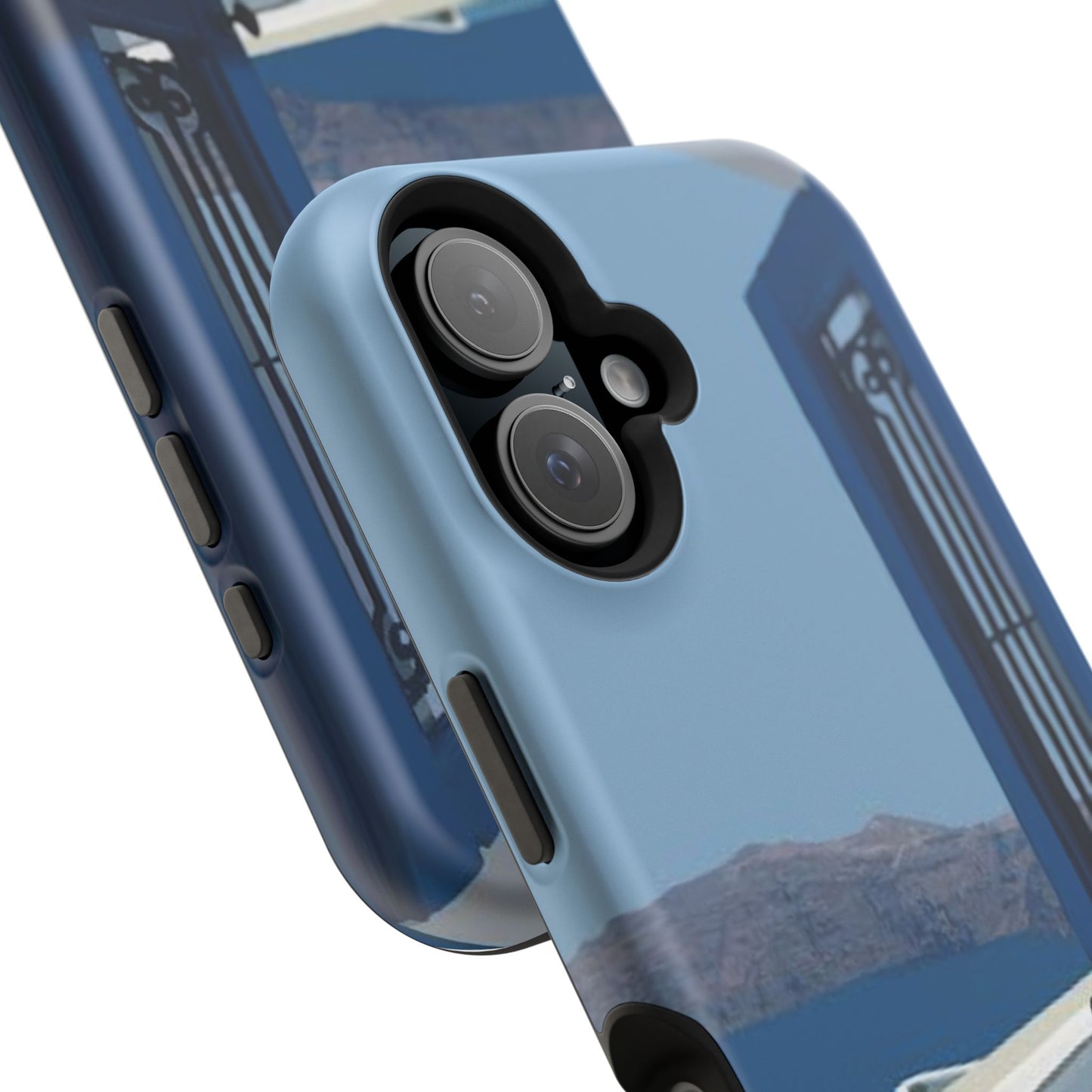 Santorini Blue Door Phone Case — Magnetic Impact-Resistant Coastal iPhone Cover
