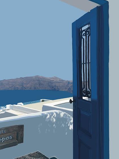 Santorini, Greece - Matte Vertical Poster