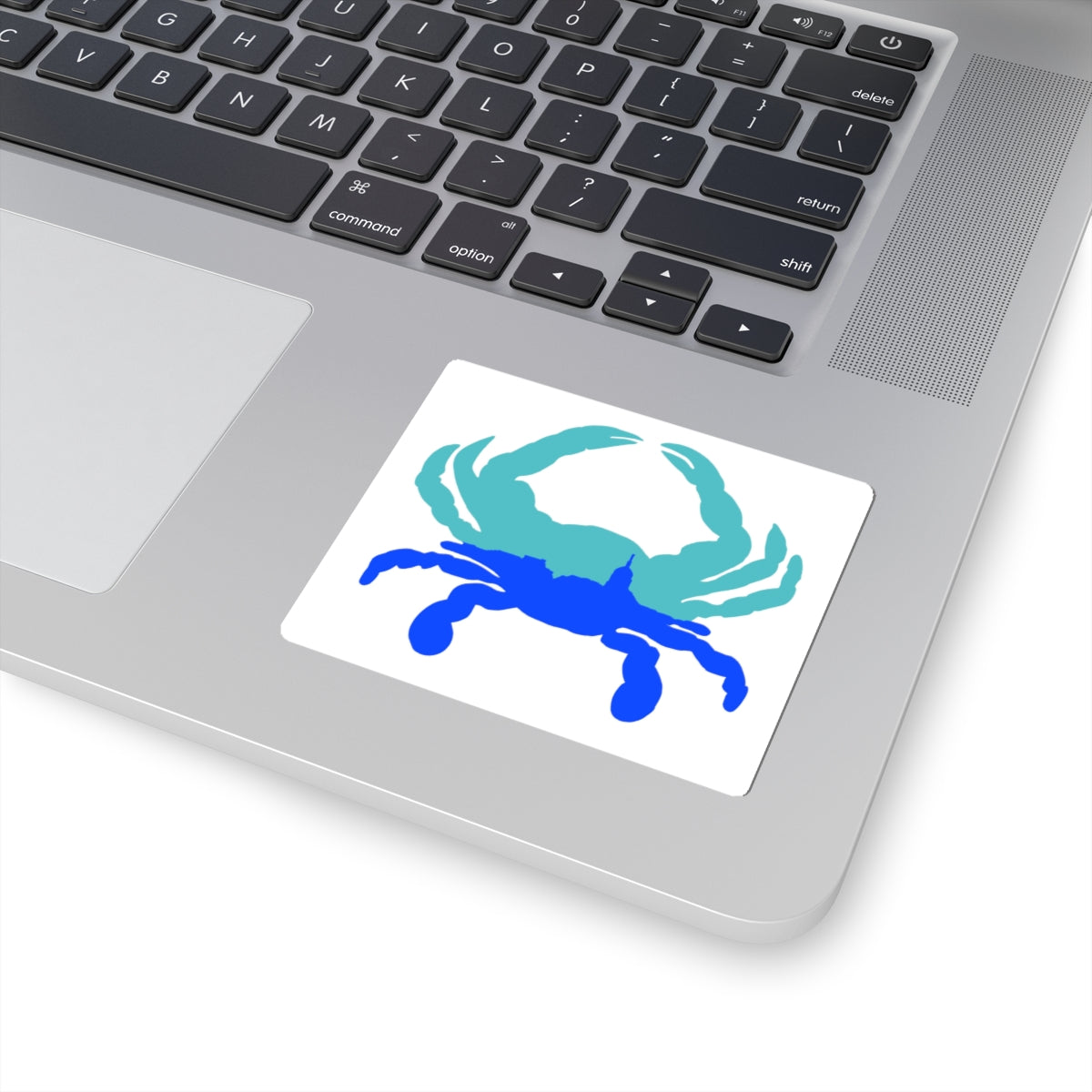 Blue Crab Kiss-Cut Sticker — Coastal Beach Nautical Decal