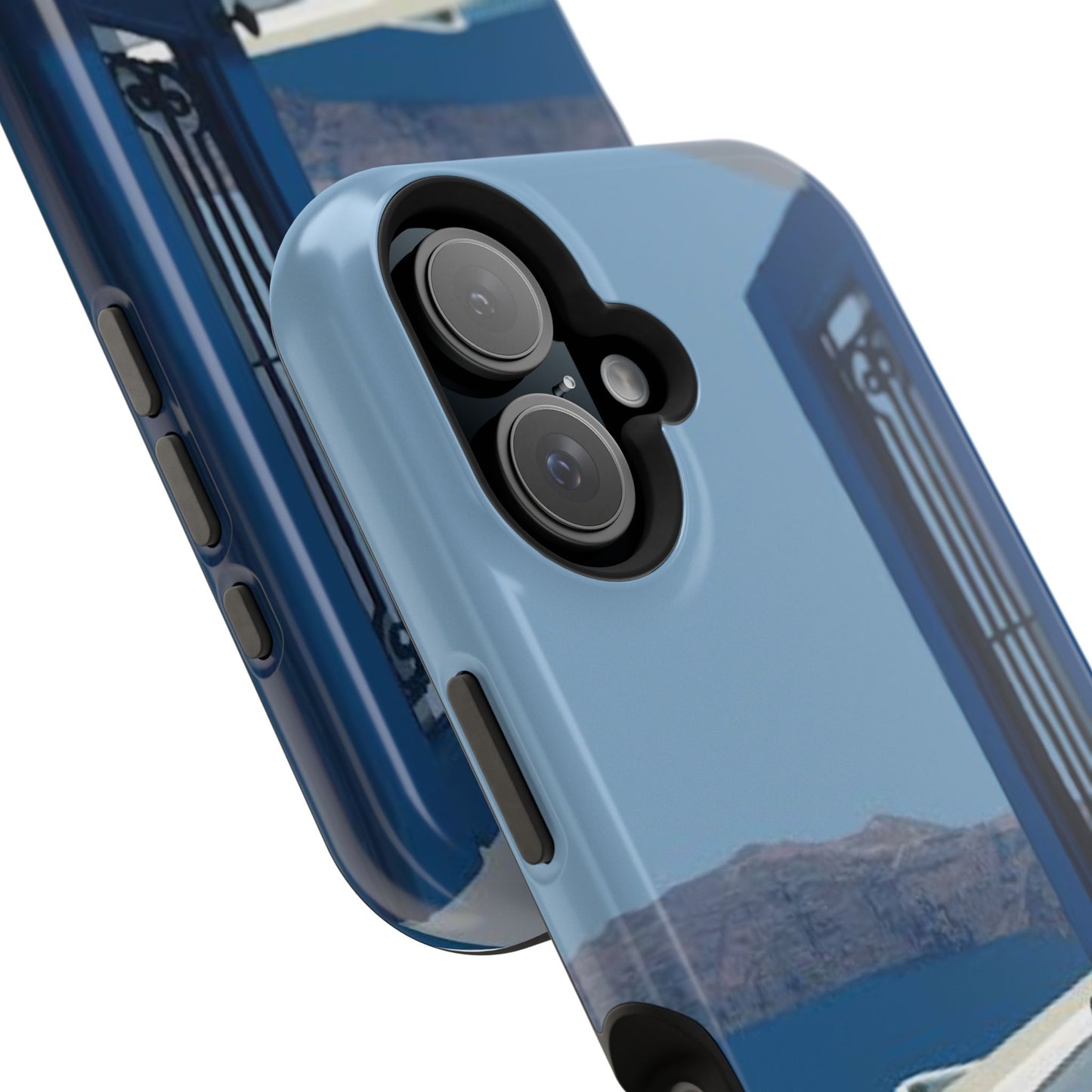 Santorini Blue Door Phone Case — Magnetic Impact-Resistant Coastal iPhone Cover
