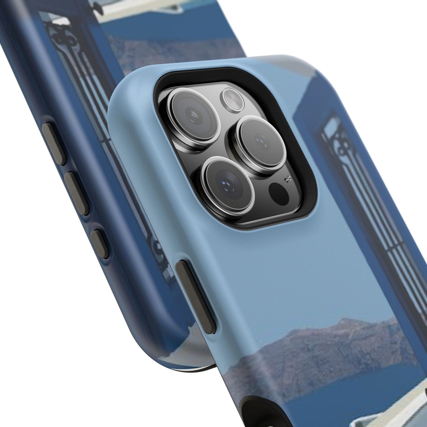 Santorini Blue Door Phone Case — Magnetic Impact-Resistant Coastal iPhone Cover