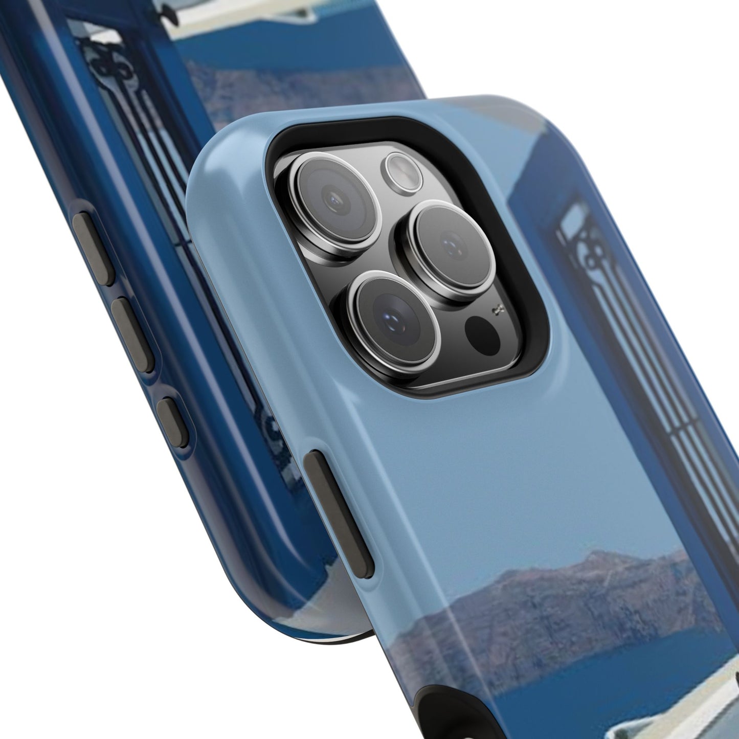 Santorini Blue Door Phone Case — Magnetic Impact-Resistant Coastal iPhone Cover
