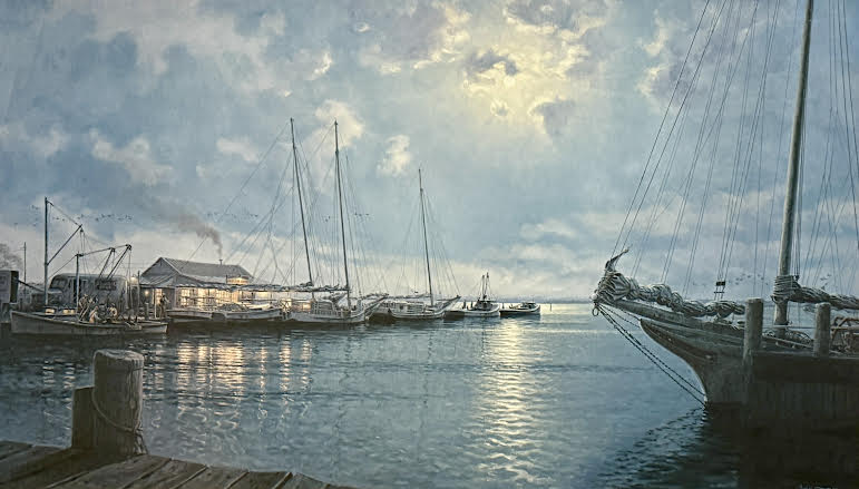 Moonlight Harbor FRAMED
