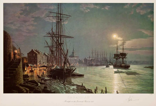 Savannah Moonlight over the Savannah River in 1850