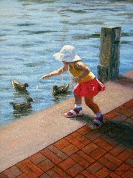 Girl Feeding Ducks