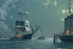 BOSTON DEPARTURE: SECURING THE TOWLINE, C. 1885
