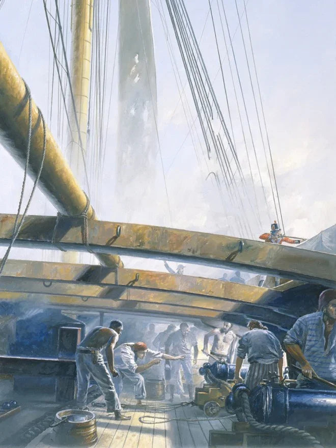historical sailing vessel aboard sailors hms geoff hunt crew master and commander