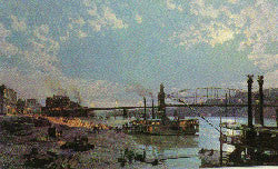PITTSBURGH: MOONLIGHT OVER THE MONONGAHELA IN 1885 (RARE)