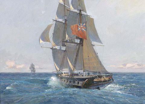 HMS FANTOME PURSUING SLAVER